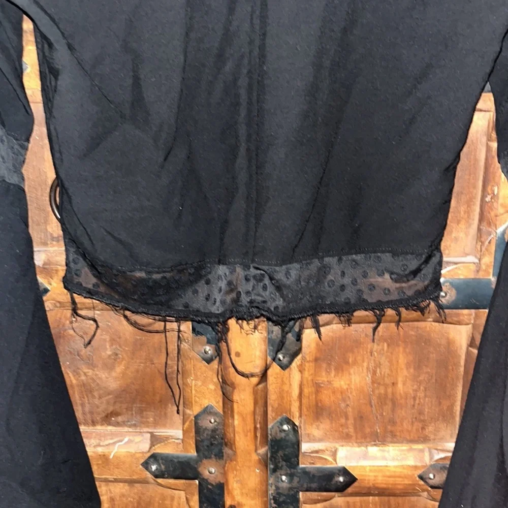 For Love and Lemons black cut off bottom flared sleeve blouse